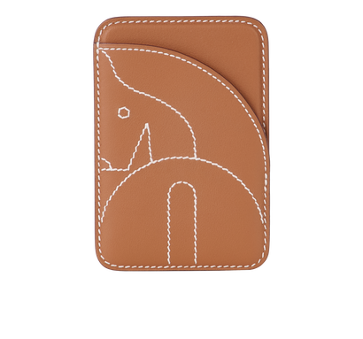 Hermes Horse MagSafe Card holder, &pound;350, Accessories, Tan, Leather, Front view